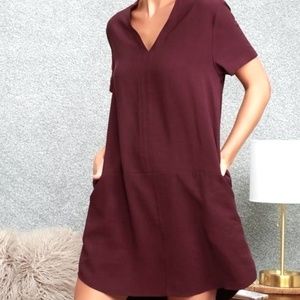 Lulu Burgundy Dress With Pockets Size Small
